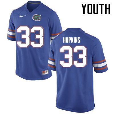 Youth Florida Gators #33 Tyriek Hopkins NCAA Nike Blue Authentic Stitched College Football Jersey EZC5062XC